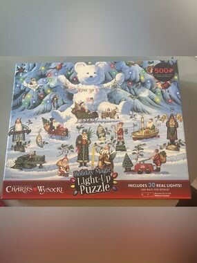 New Holiday Magic Light-Up Puzzle - White/Blue Winter Scene
